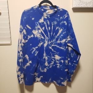 Bleach dye blue Adidas large longsleeve